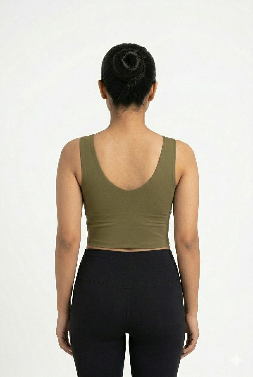 Seamless Crop Slip for Women & Teens – Padded Modal Full Coverage Crop Top | Pull-On Innerwear & Outerwear - 408