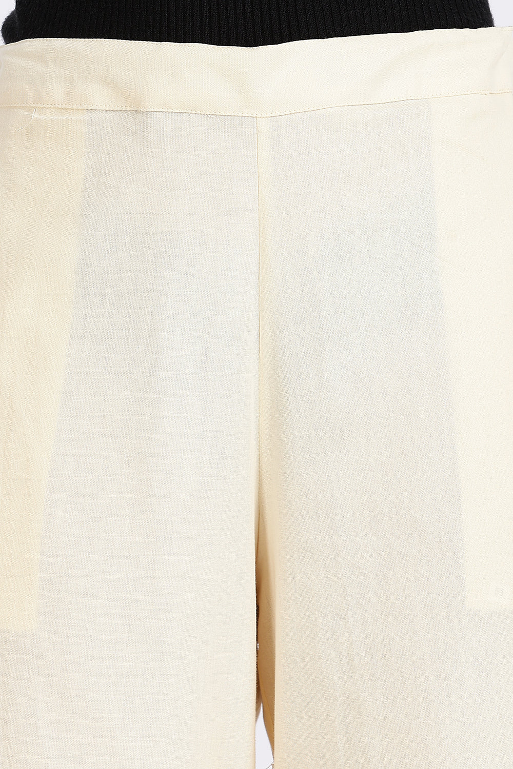 Mythri Women’s Wide-Leg Pant – Cotton Blend Everyday Wear with Pintuck and Lace Insert | Comfortable & Elegant - TD01