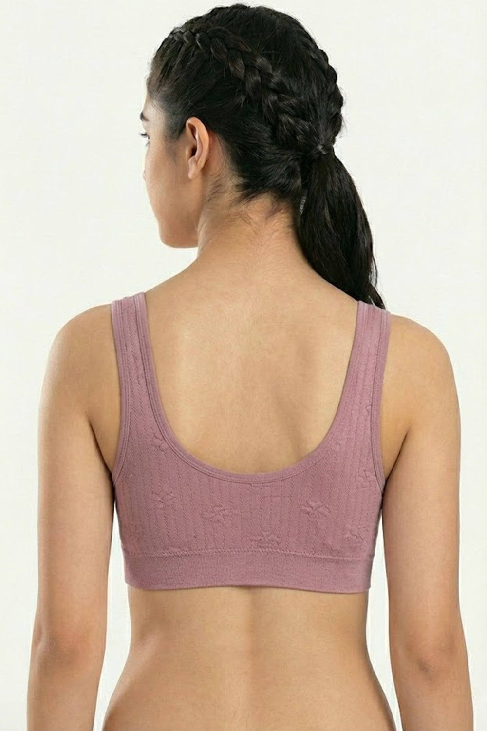 Women's Padded Cotton-Blend Sport Bra – Full Coverage, Seamless Sweat-Absorbent Support & Crop-Top Ready Fit - S988