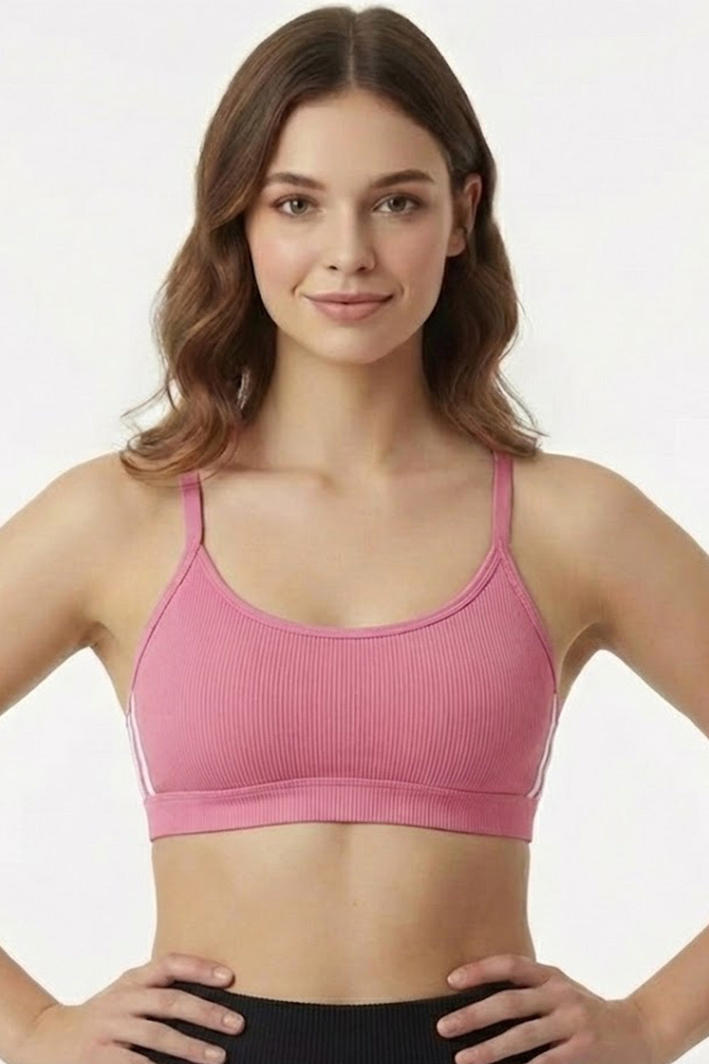 Teen Girls’ Padded Sport Bra – Seamless, Medium-Coverage, Comfortable & Supportive - 2065