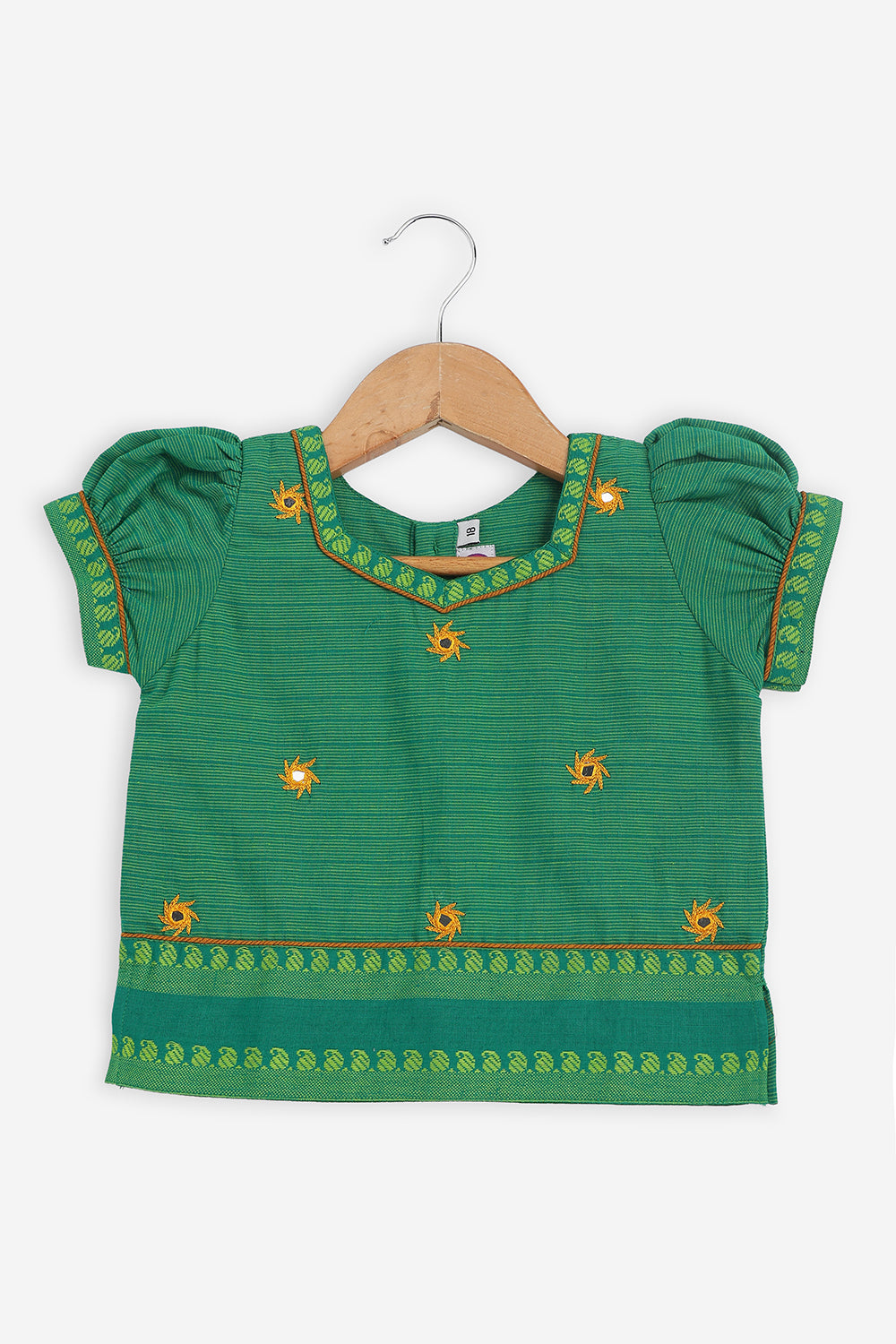 Chittythali Girls Cotton Blend Pavadai Set with Kali Skirt | Traditional Ethnic Wear & Festive Wear for Girls - PS88