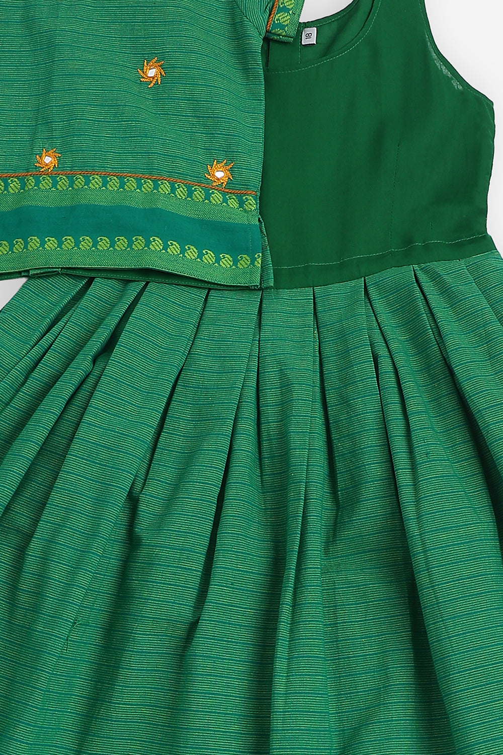 Chittythali Girls Cotton Blend Pavadai Set with Kali Skirt | Traditional Ethnic Wear & Festive Wear for Girls - PS88