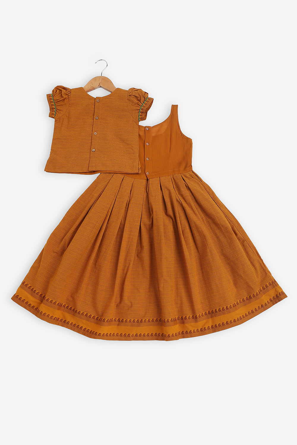 Chittythali Girls Cotton Blend Pavadai Set with Kali Skirt | Traditional Ethnic Wear & Festive Wear for Girls - PS88