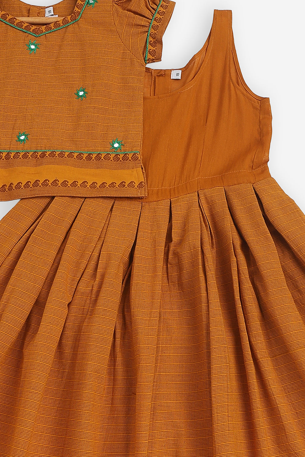 Chittythali Girls Cotton Blend Pavadai Set with Kali Skirt | Traditional Ethnic Wear & Festive Wear for Girls - PS88