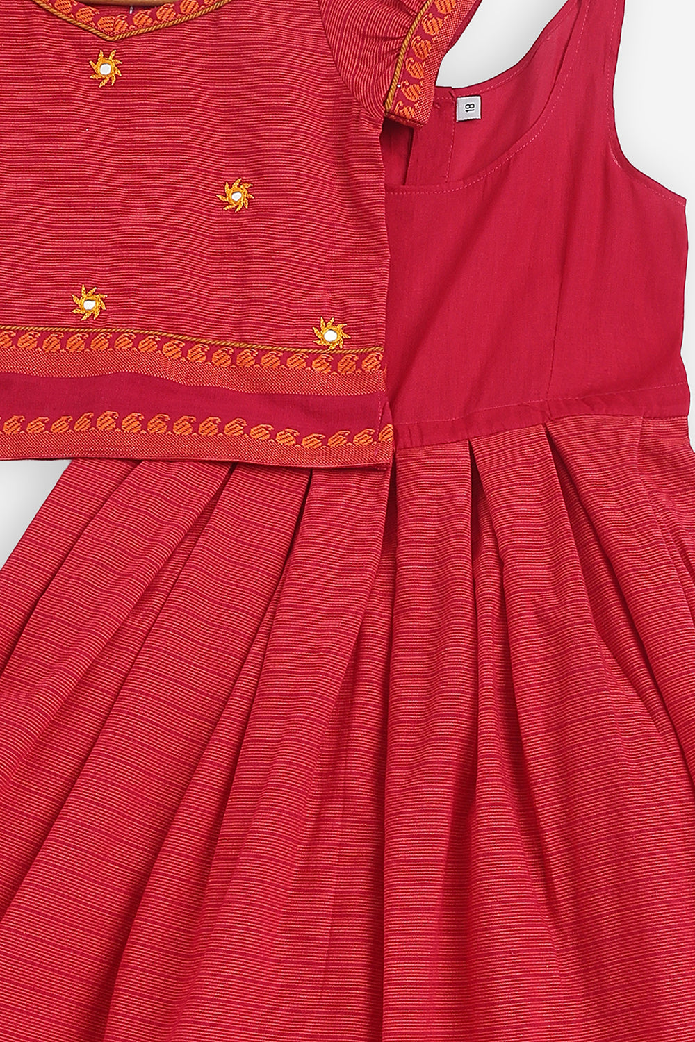 Chittythali Girls Cotton Blend Pavadai Set with Kali Skirt | Traditional Ethnic Wear & Festive Wear for Girls - PS88