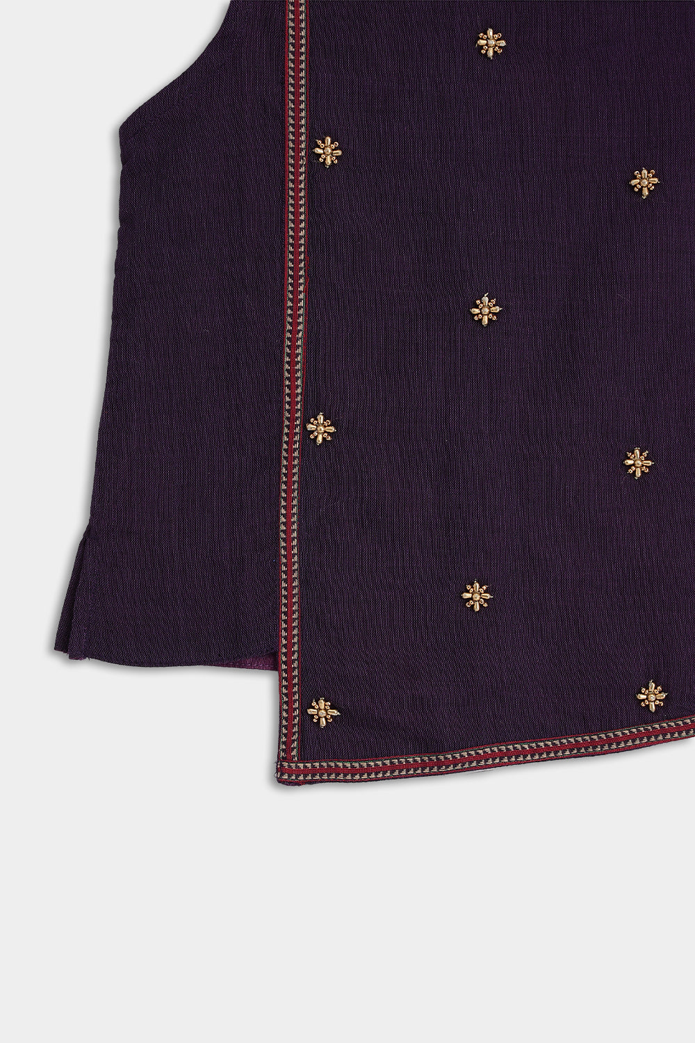 Chittythalli Girls Pavadai Set – Handloom Cotton Asymmetrical Top with Bead Embroidery & Pleated Skirt | Traditional Ethnic Wear - PS95