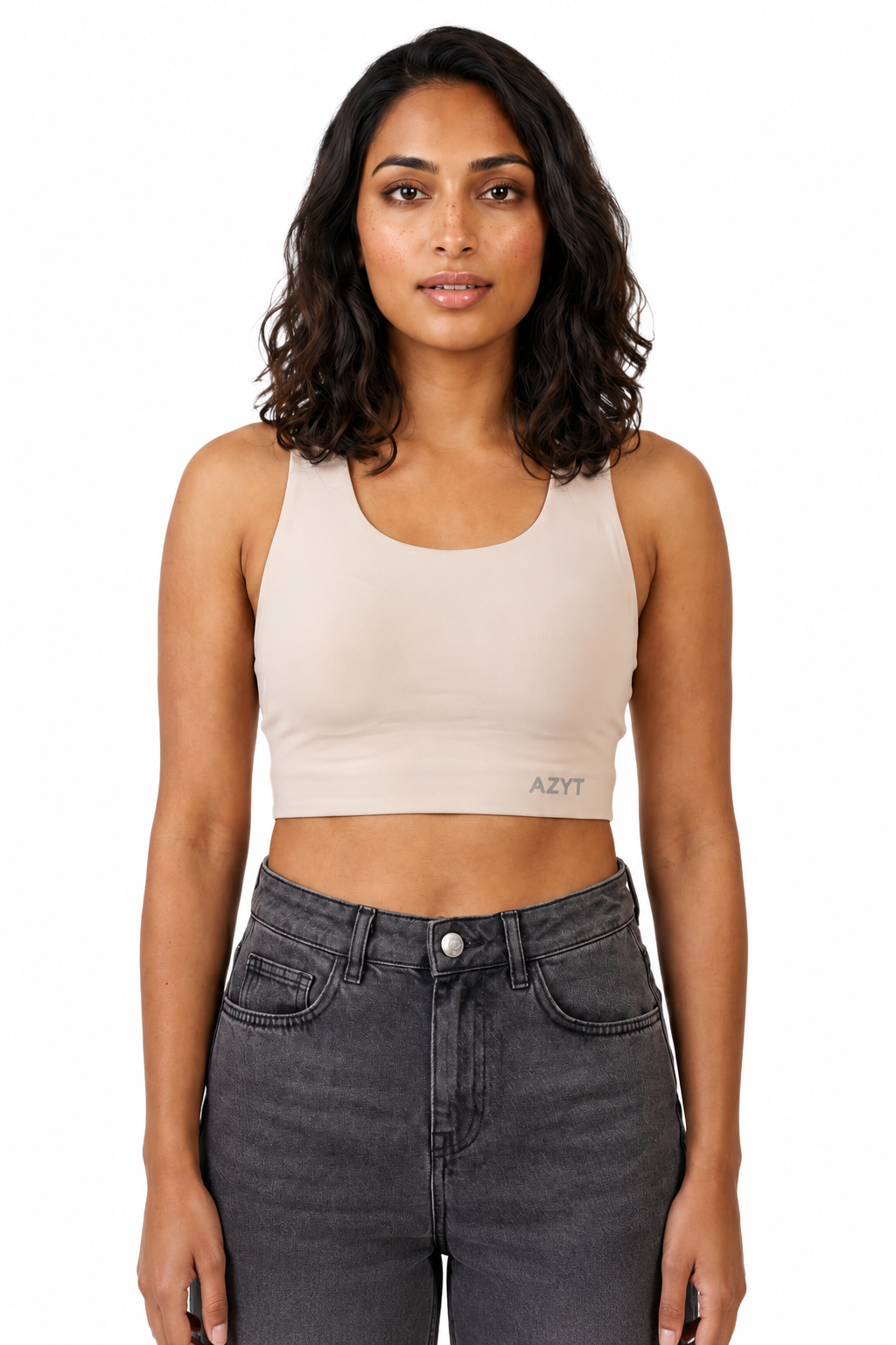 Women's Seamless Sports Bra | Non-Wired Full Coverage Padded Modal Razorback Bra for Women | Medium Impact Activewear & Everyday Comfort - 618