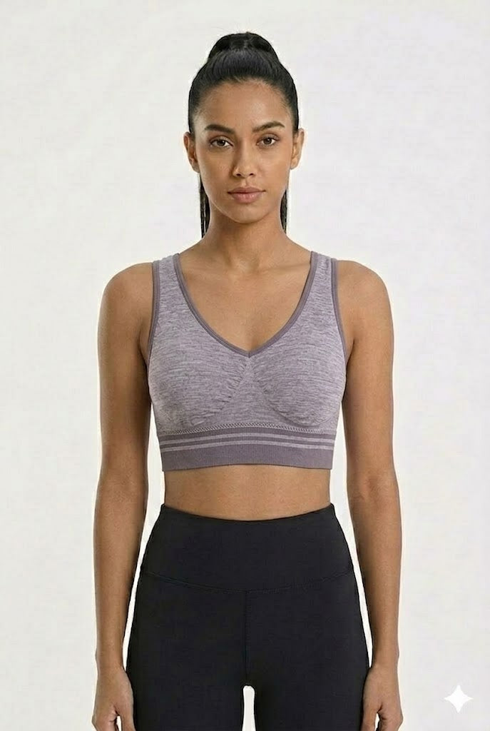 Padded Sports Bra for Women & Teen Girls – Seamless Non Wired Cotton Blend Gym Bra | Removable Pads Sweat Absorbent Workout & Training Bra - 168L