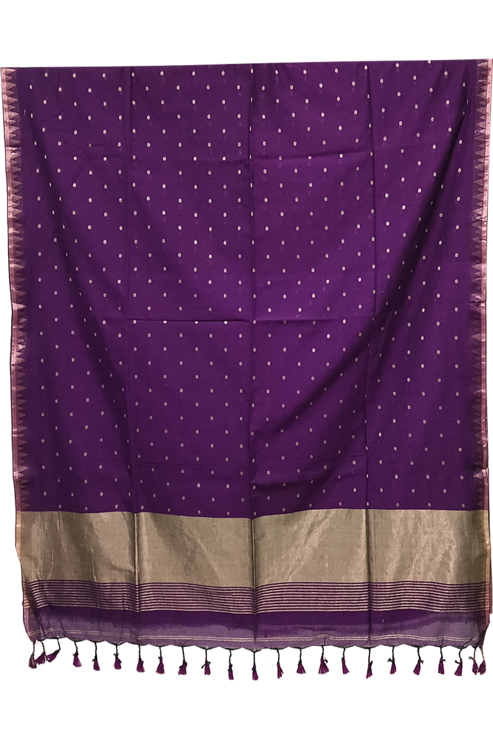 Naidu Hall Women's Purple Bengal Cotton Blend Jacquard Saree with Blouse | Lightweight Ethnic Wear Saree - R555