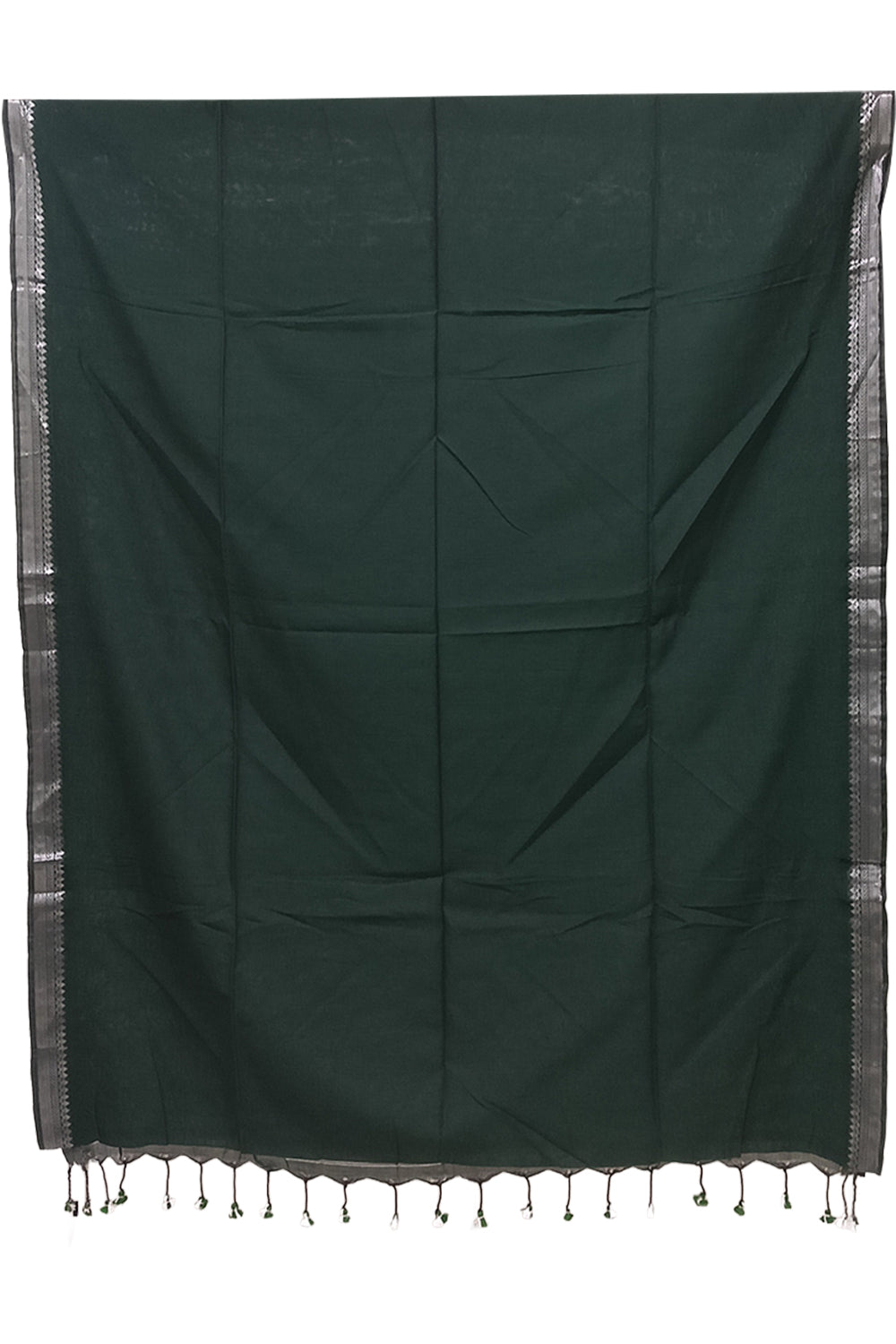 Naidu Hall Women's Dark Green Bengal Cotton Blend Jacquard Saree with Blouse | Lightweight Ethnic Wear Saree - R558