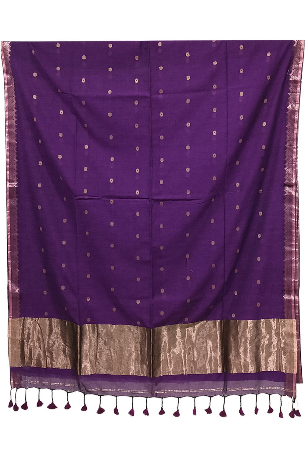 Naidu Hall Women's Purple Bengal Cotton Blend Jacquard Saree with Blouse | Lightweight Ethnic Wear Saree - R551