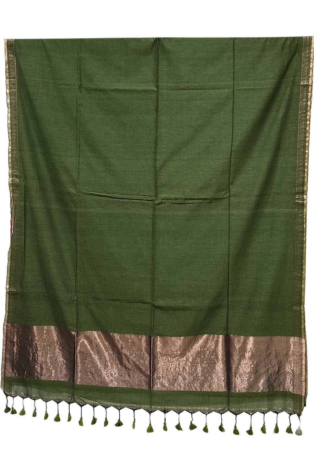 Naidu Hall Women's Green Bengal Cotton Blend Jacquard Saree with Blouse | Lightweight Ethnic Wear Saree - R558
