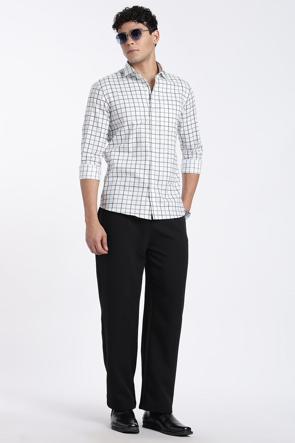 Enhance Men’s Cotton Check Shirt – Full Sleeve Casual Shirt with Button Placket & Pocket | Everyday Wear Shirt for Men - Green - SH37