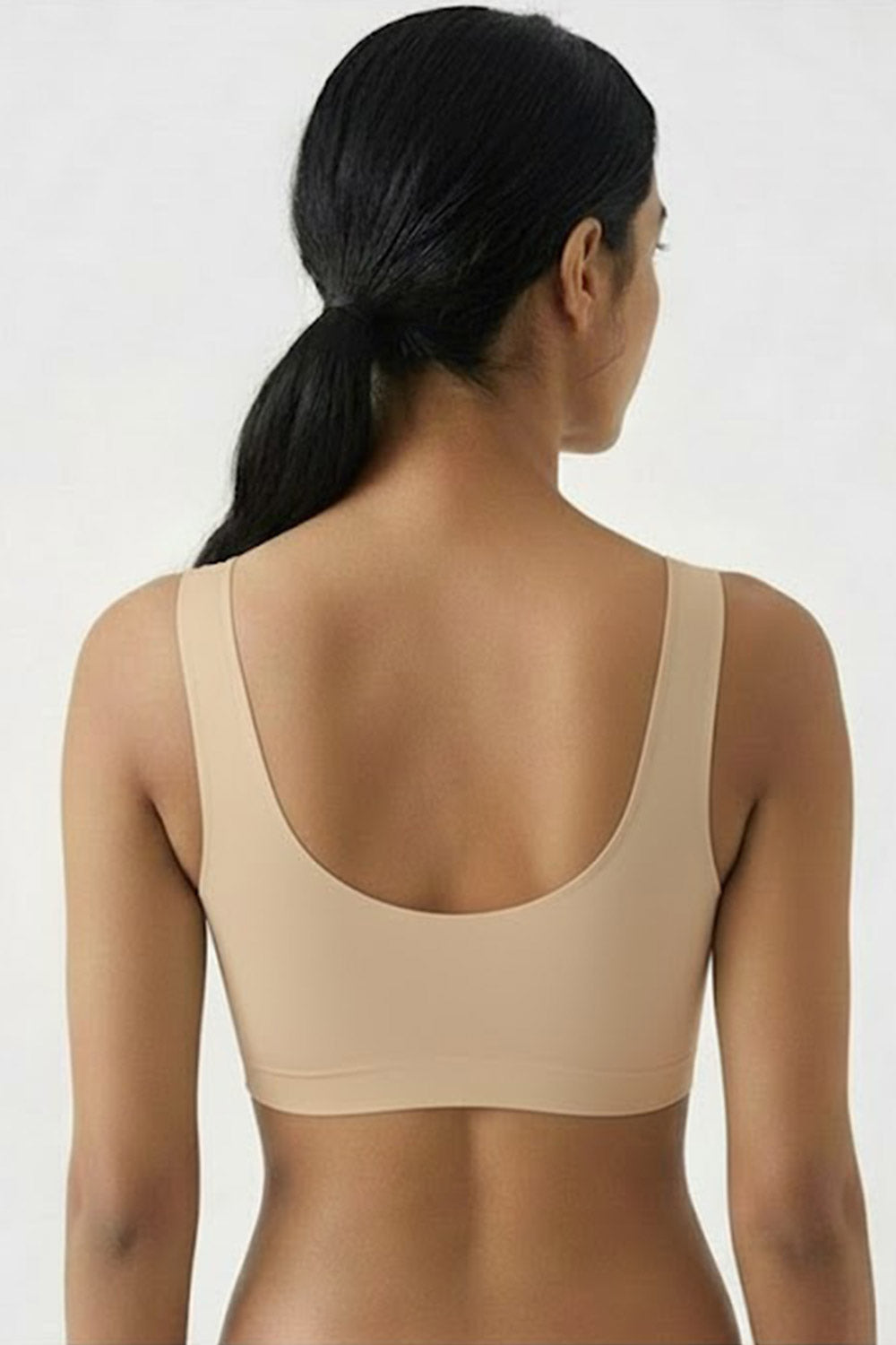 Women’s Solid Padded Sport Bra – Full-Coverage, Seamless & Non-Wired Comfort | Crop-Top Friendly - 203