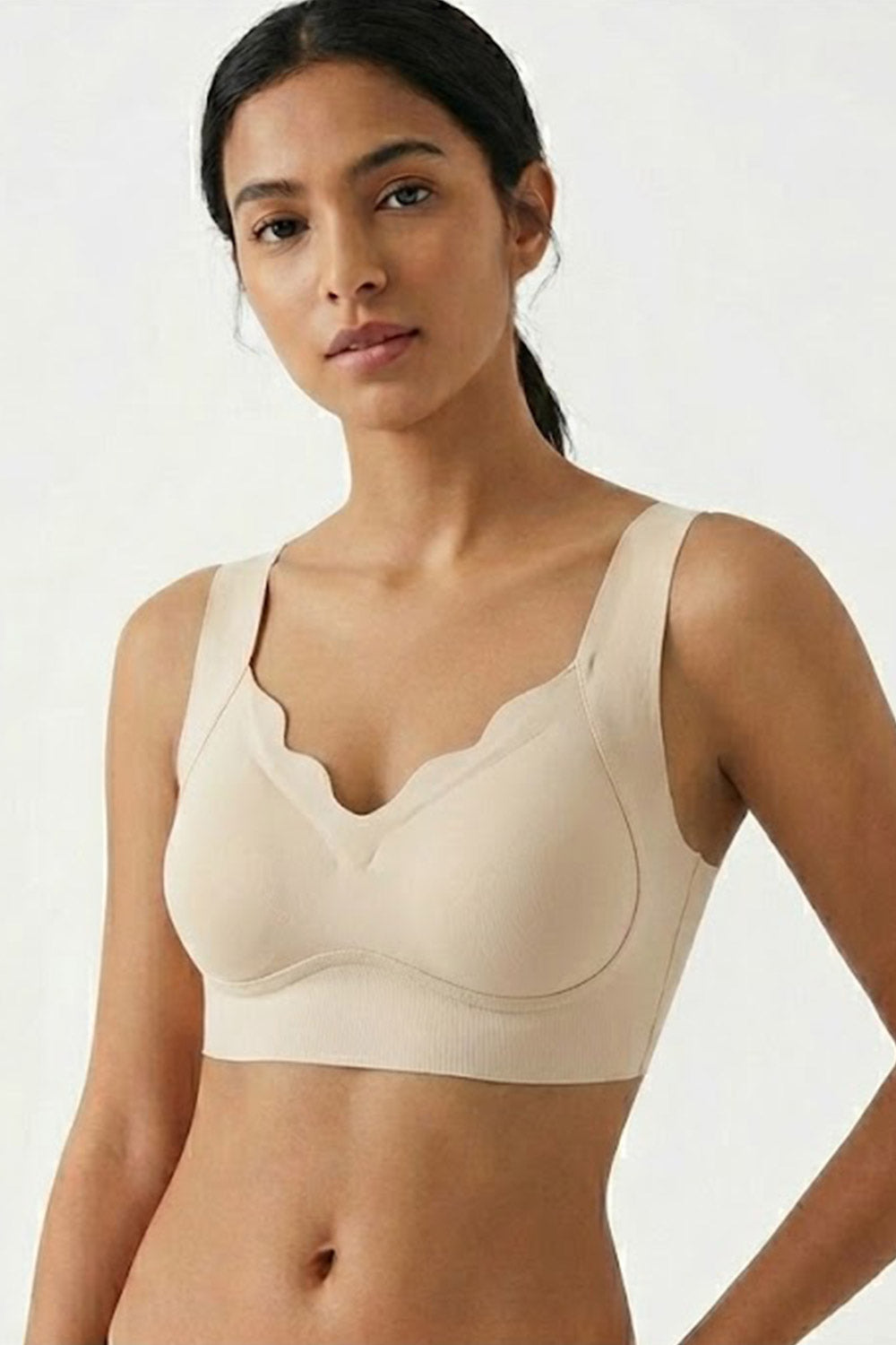 Women’s Solid Padded Sport Bra – Full-Coverage, Seamless & Non-Wired Comfort | Crop-Top Friendly - 203