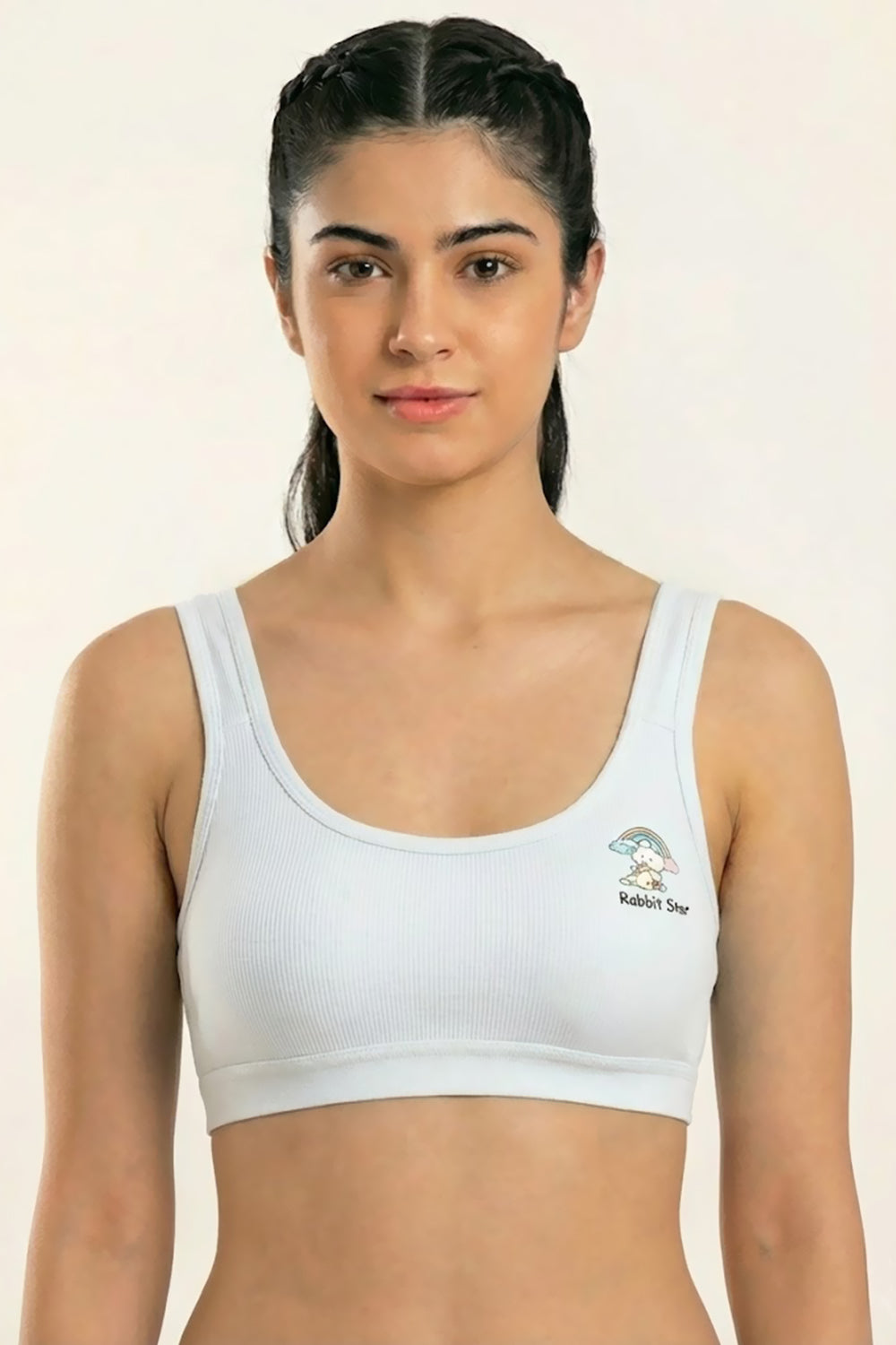 Teen Girls’ Printed Padded Sport Bra – Medium-Coverage, Sweat-Absorbent & Seamless Comfort - 713