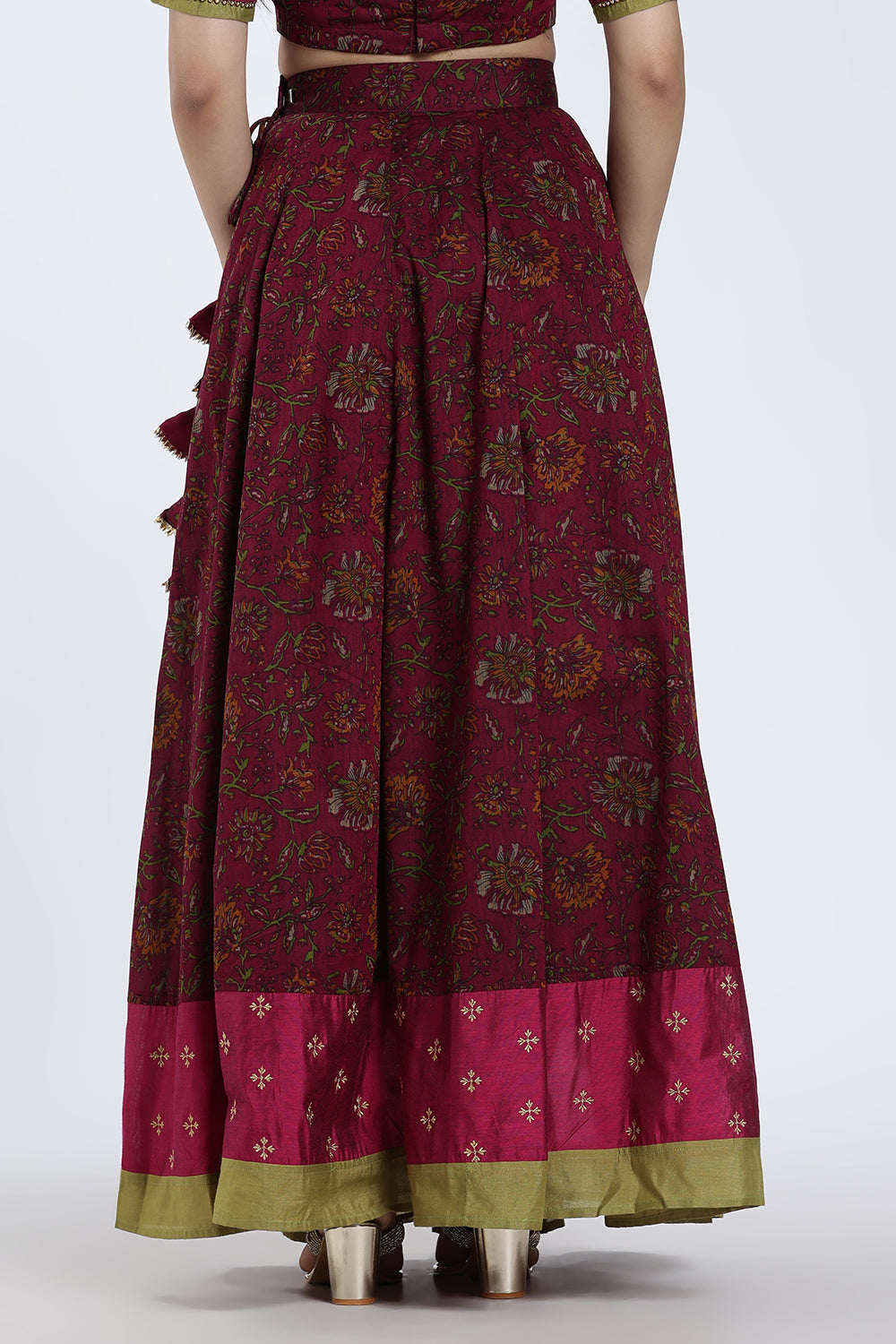 Mythri Women’s Lehenga Set – Cotton Blend Floral Printed Skirt & Top with Embroidery | Festive Wear Lehenga Choli - ST08