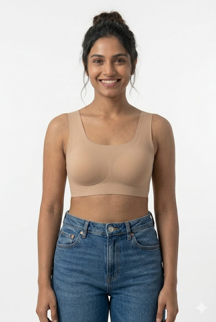 Seamless Padded Bra for Women & Teens – Full Coverage Wire-Free Modal Bra | Soft Everyday Comfort Bra - 51