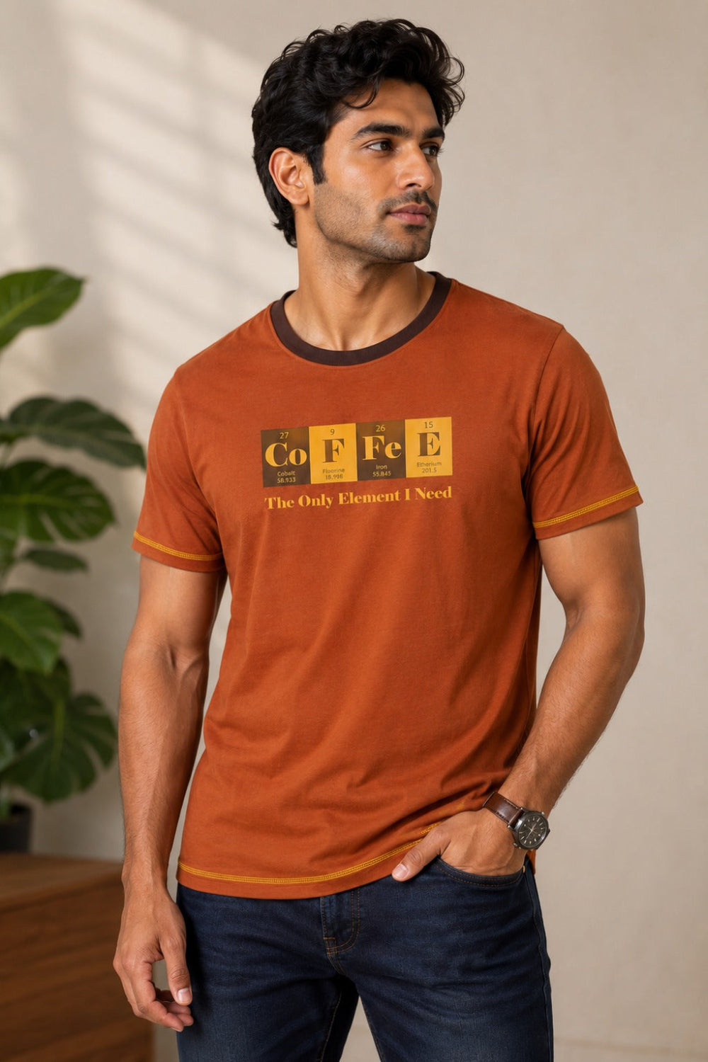 Enhance Men's Premium Cotton Coffee Graphic T-Shirt | Crew Neck Half Sleeve Printed Graphic Tee | Regular Fit Casual Everyday Wear - TG18