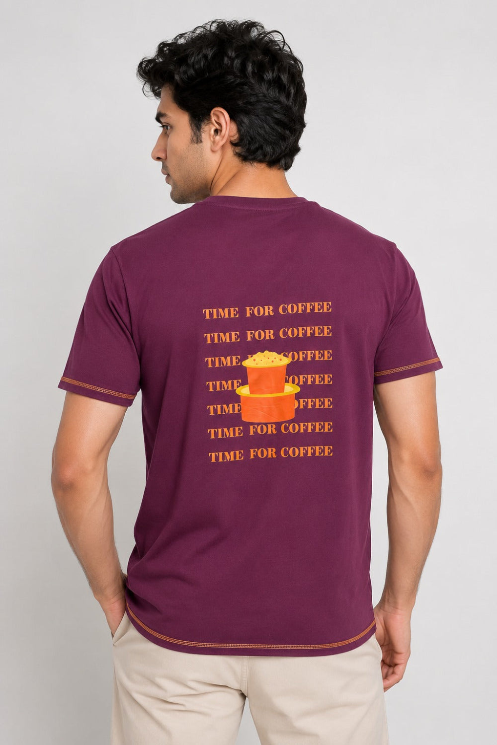 Enhance Men's Premium Cotton Coffee Graphic T-Shirt | Crew Neck Half Sleeve Printed Graphic Tee | Regular Fit Casual Everyday Wear - TG18