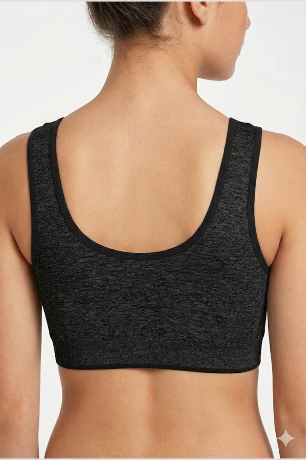 Teen Girls' Cotton-Blend Padded Sports Bra | Seamless, Removable Pads, Everyday Comfort Bra - 1537