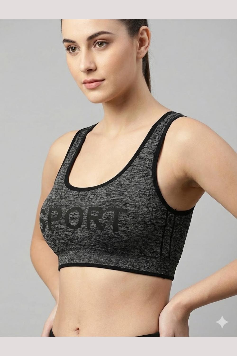Teen Girls' Cotton-Blend Padded Sports Bra | Seamless, Removable Pads, Everyday Comfort Bra - 1537
