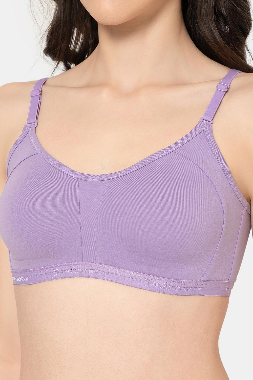 Teen Girls Cotton Blend Medium-Impact Sports Bra | Non-Wired, Seamless Beginner Bra -BB07