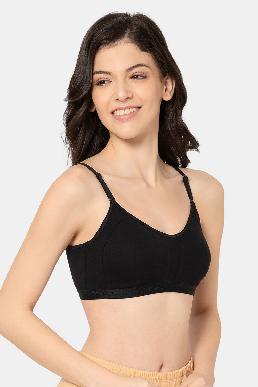 Teen Girls Cotton Blend Medium-Impact Sports Bra | Non-Wired, Seamless Beginner Bra -BB07