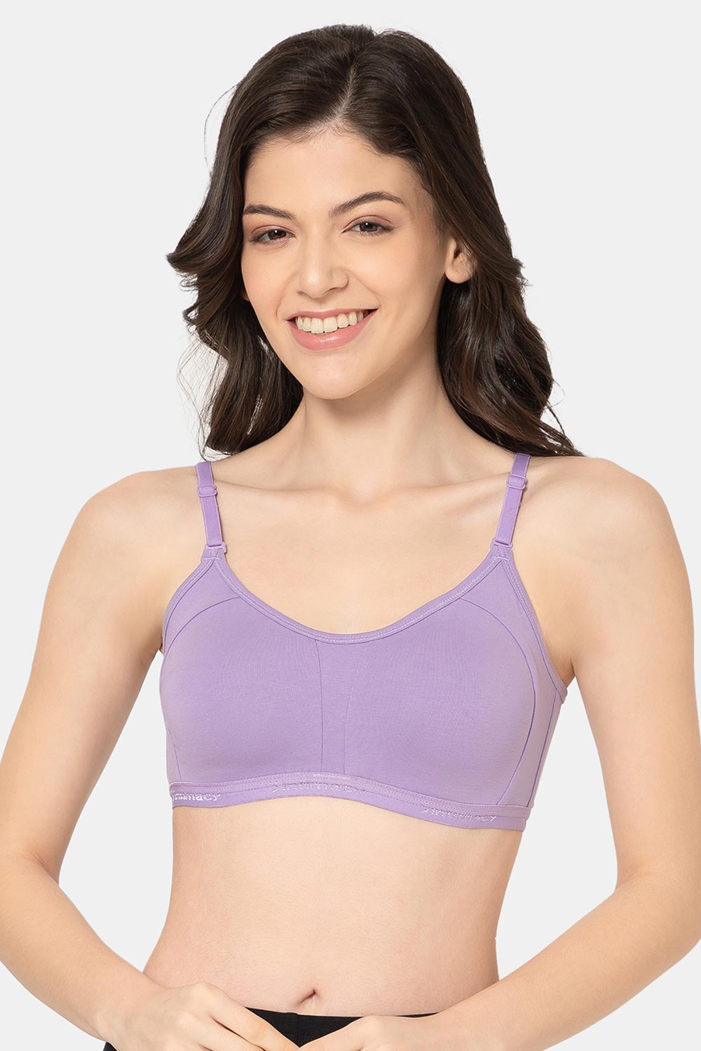 Teen Girls Cotton Blend Medium-Impact Sports Bra | Non-Wired, Seamless Beginner Bra -BB07