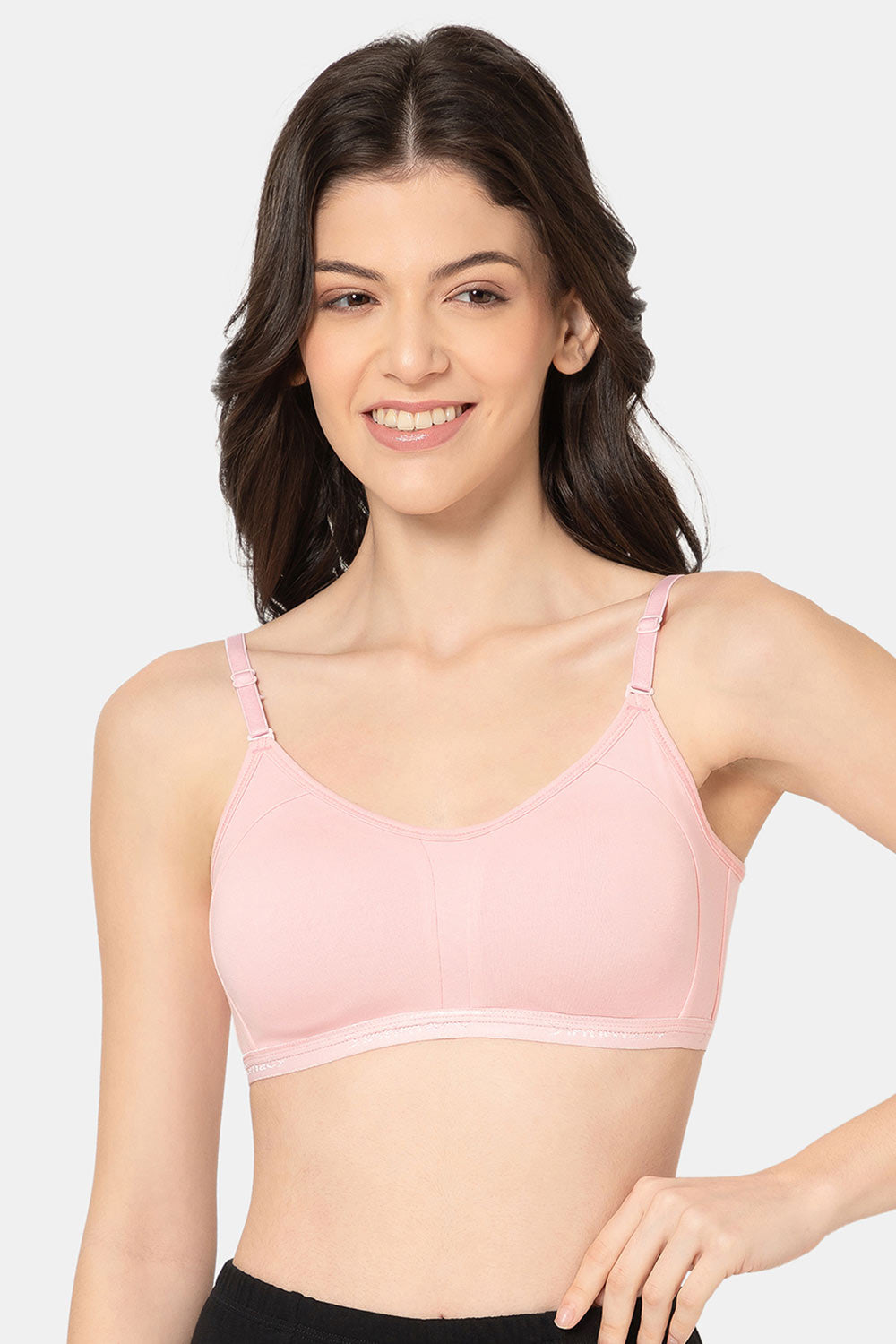 Teen Girls Cotton Blend Medium-Impact Sports Bra | Non-Wired, Seamless Beginner Bra -BB07