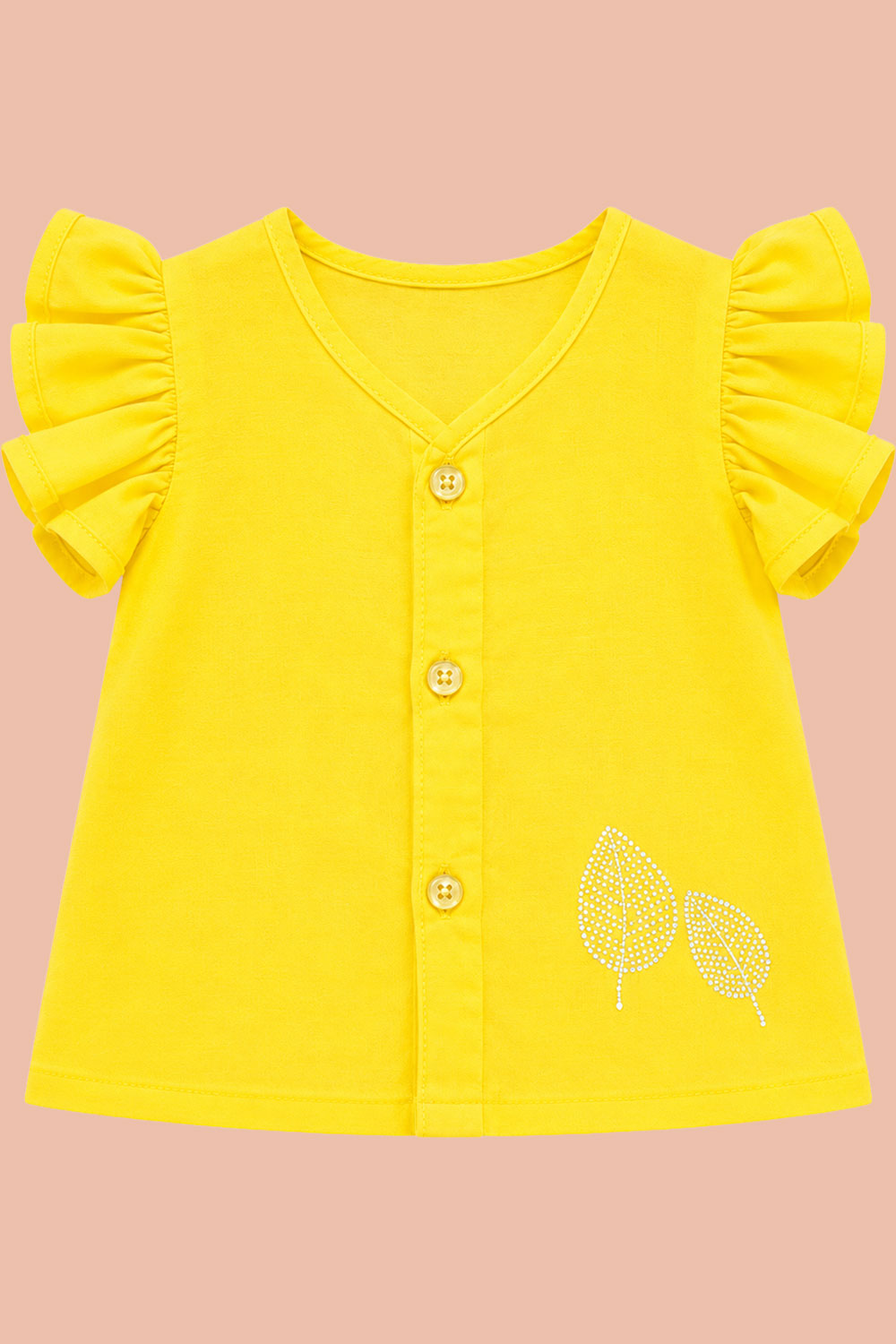 Oh Baby 100% Pure Cotton Everyday Comfort Baby Vest – Soft Breathable Infant Innerwear for Newborn Boys & Girls - Yellow - VS05