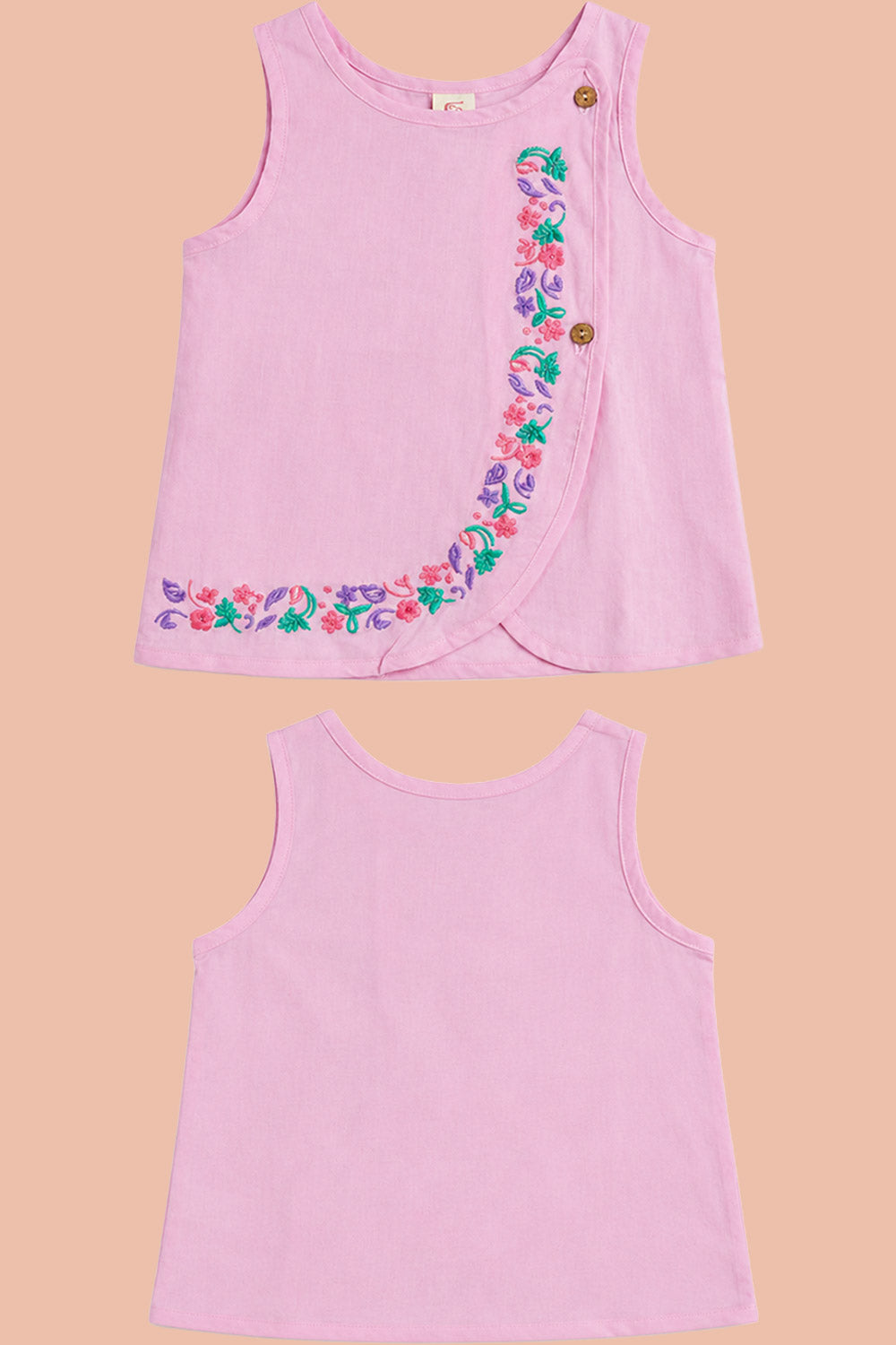 Oh Baby 100% Pure Cotton Everyday Comfort Baby Vest – Soft Breathable Infant Innerwear for Newborn Boys & Girls - Pink - VS11