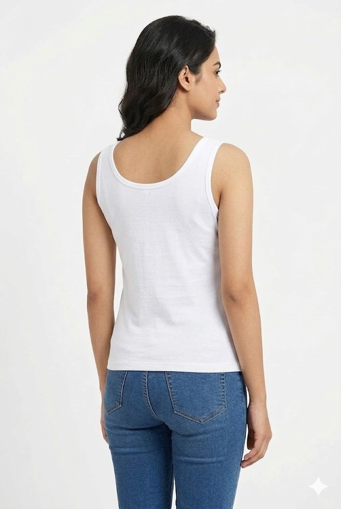 Seamless Cotton Blend Tank Top Bra for Teen Girls & Women – Non Wired Non Padded Innerwear | Sweat Absorbent Everyday Comfort Tank Top - CTBD