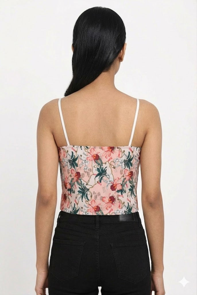 Seamless Slip for Women & Teens – Padded Modal Full Coverage Slip with Spaghetti Straps | Printed Everyday Innerwear - VK324