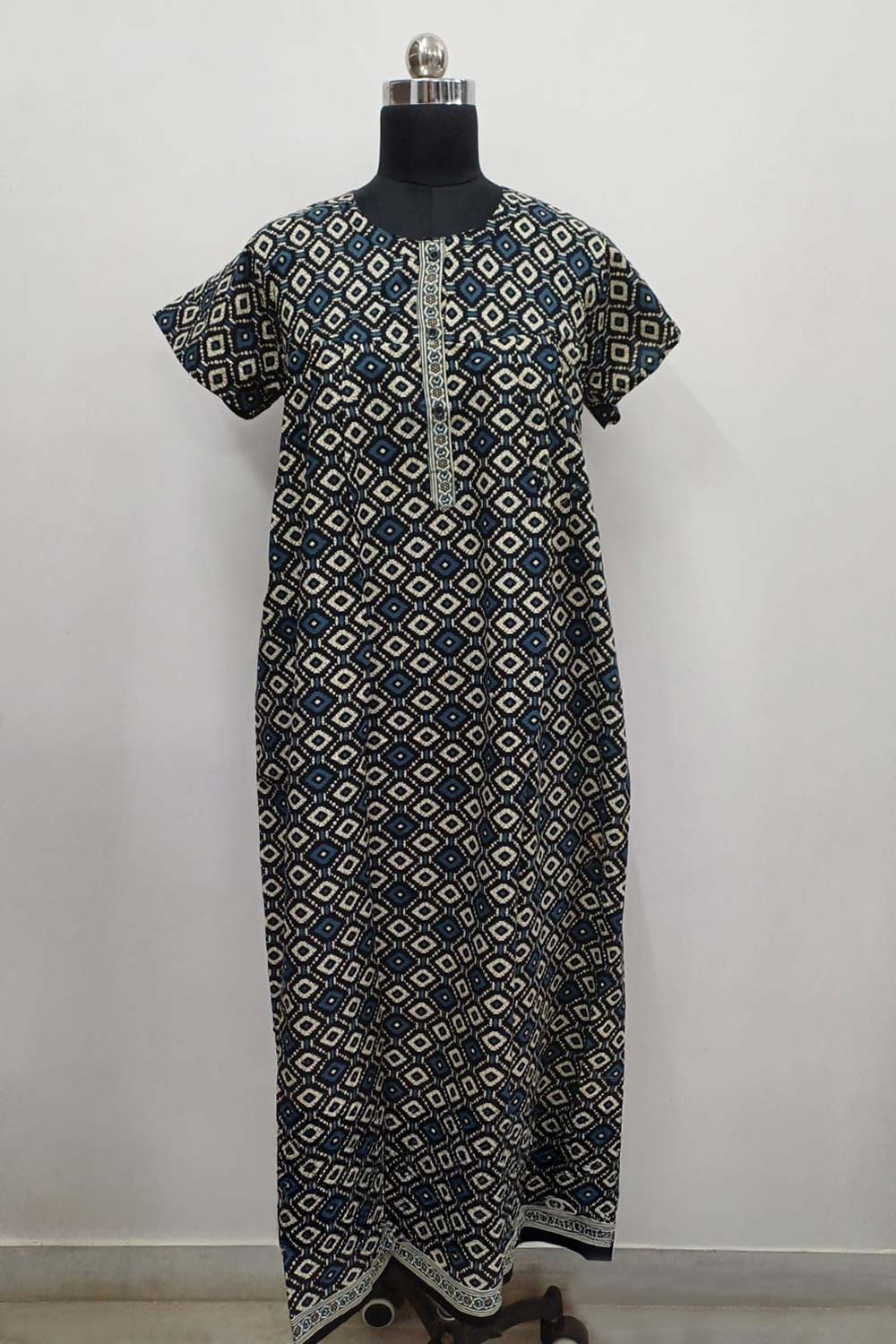 Women's Nighty Cotton Blend Full Length Printed Night Dress Comfortable Sleepwear for Women - 521B