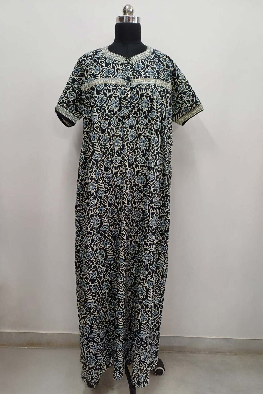 Women's Nighty Cotton Blend Full Length Printed Night Dress Comfortable Sleepwear for Women - 524A
