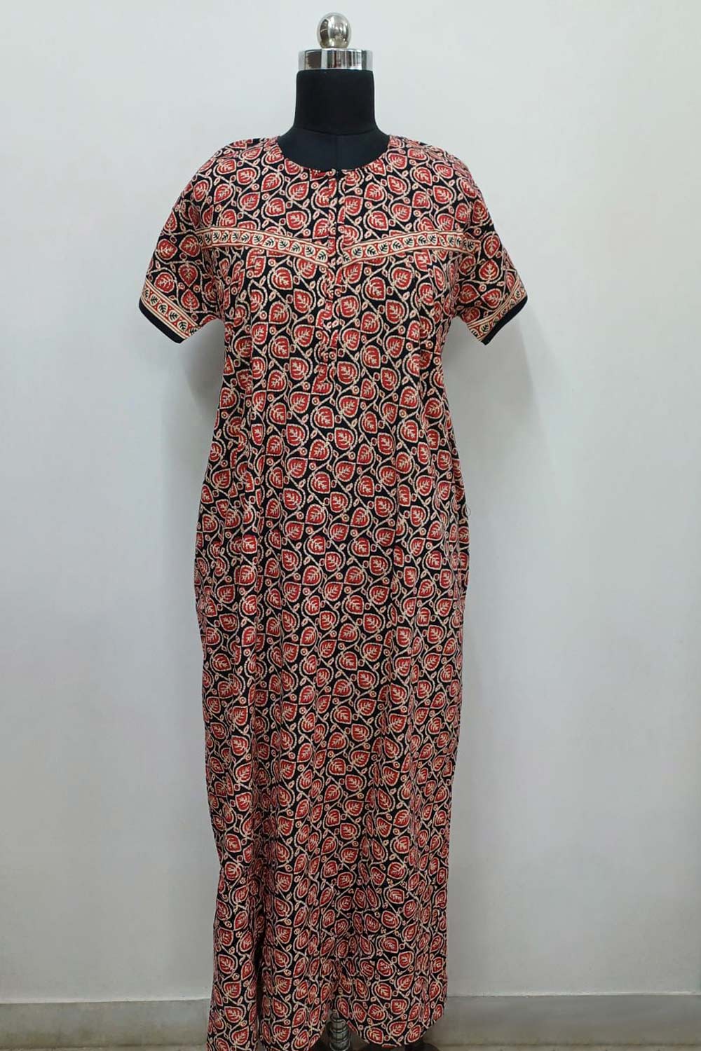 Women's Nighty Cotton Blend Full Length Printed Night Dress Comfortable Sleepwear for Women - 531A