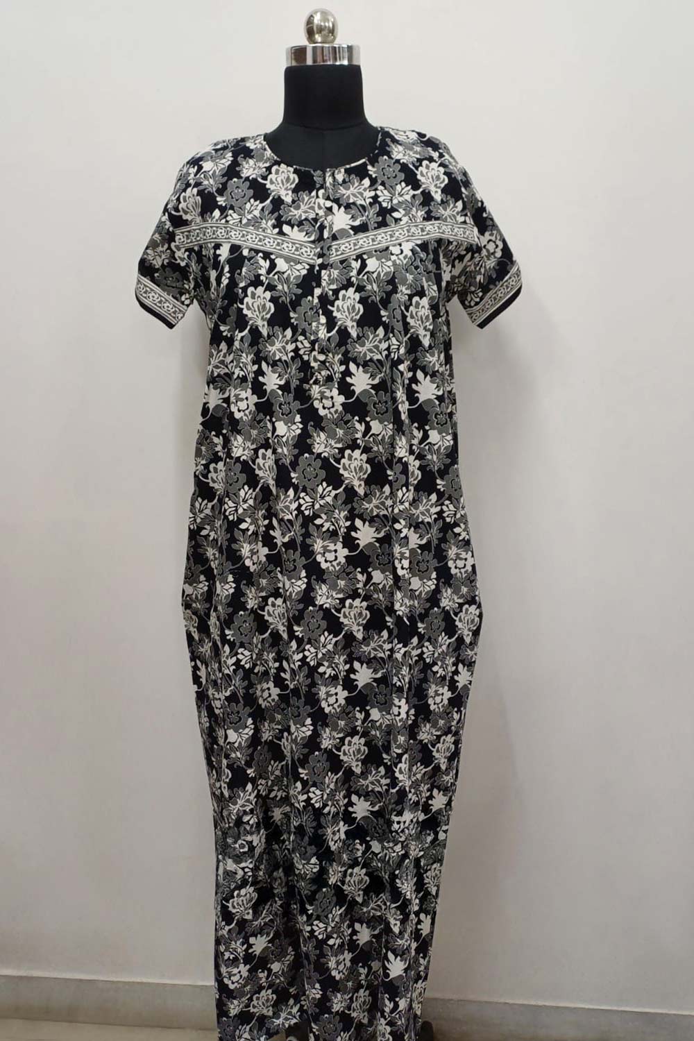 Women's Nighty Cotton Blend Full Length Printed Night Dress Comfortable Sleepwear for Women - 531D