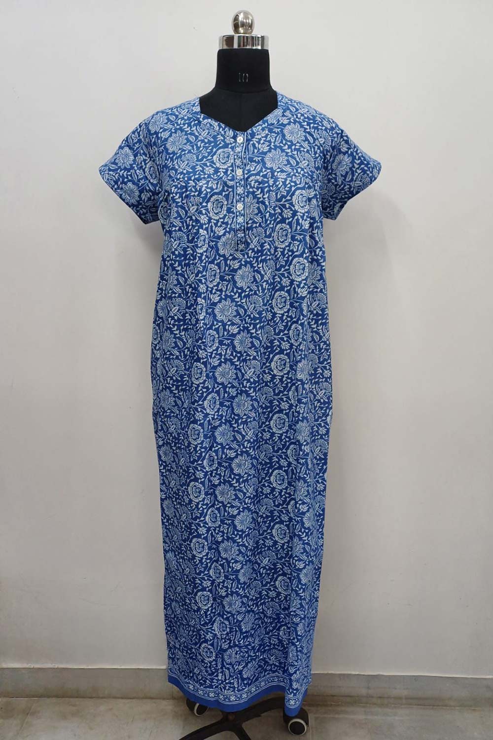 Women's Nighty Cotton Blend Full Length Printed Night Dress Comfortable Sleepwear for Women - 521A