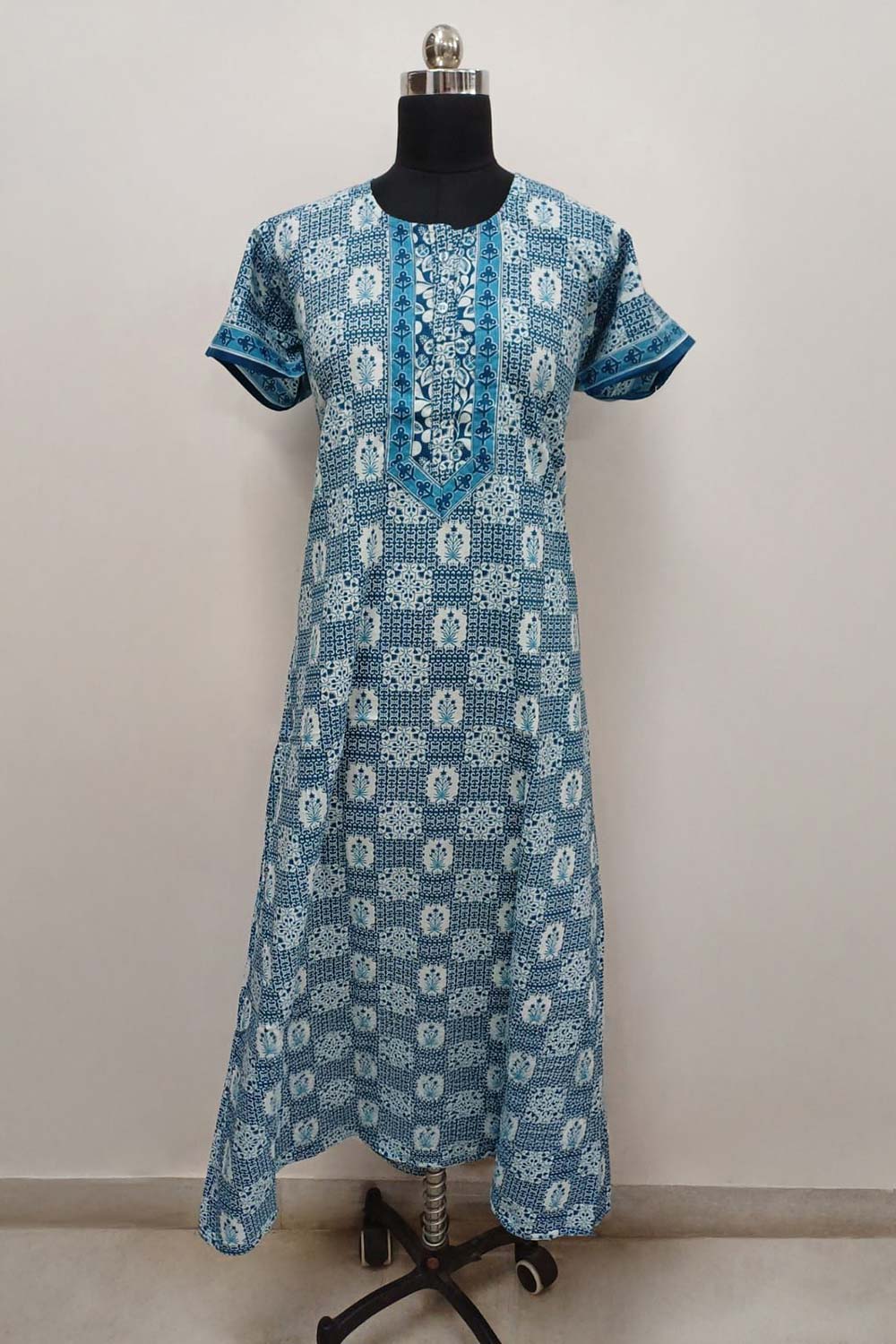 Women's Nighty Cotton Blend Full Length Printed Night Dress Comfortable Sleepwear for Women - 541A