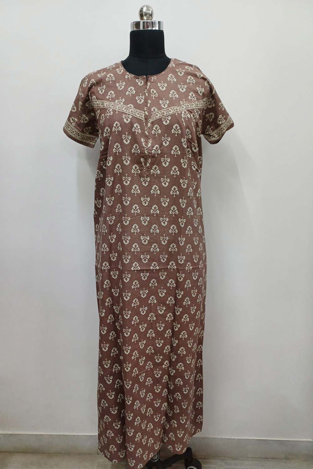 Women's Nighty Cotton Blend Full Length Printed Night Dress Comfortable Sleepwear for Women - 531B