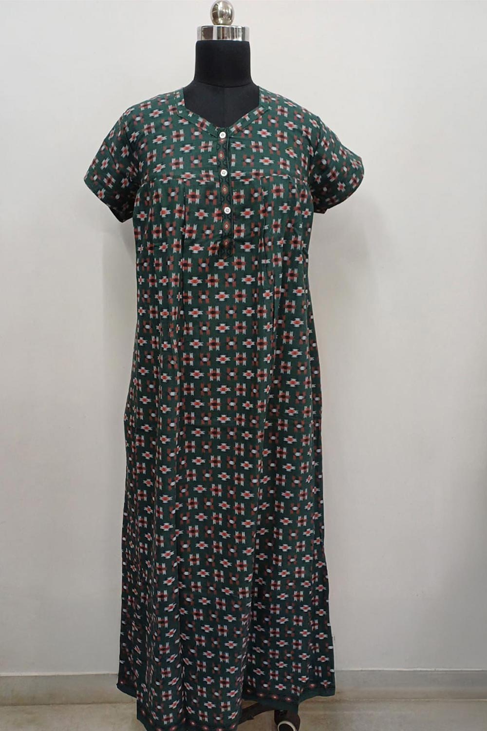 Women's Nighty Cotton Blend Full Length Printed Night Dress Comfortable Sleepwear for Women - 521C