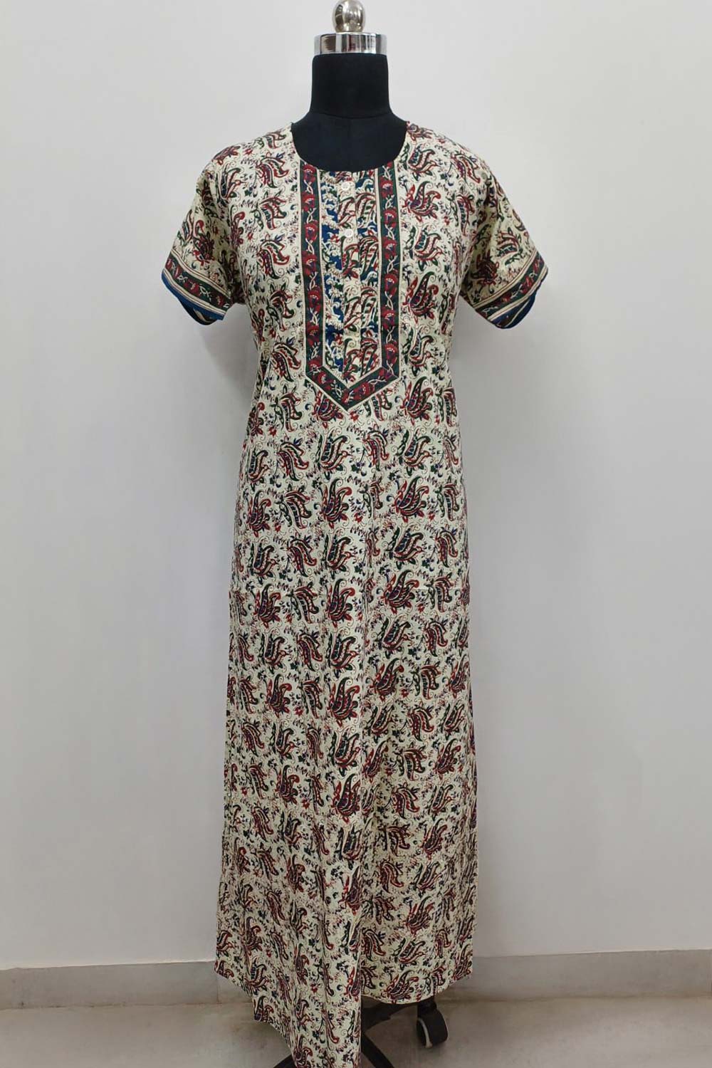 Women's Nighty Cotton Blend Full Length Printed Night Dress Comfortable Sleepwear for Women - 541D