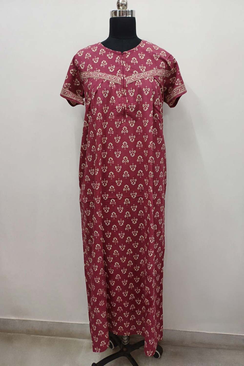 Women's Nighty Cotton Blend Full Length Printed Night Dress Comfortable Sleepwear for Women - 531B