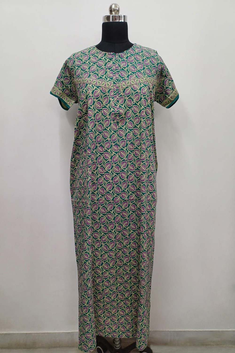 Women's Nighty Cotton Blend Full Length Printed Night Dress Comfortable Sleepwear for Women - 531A