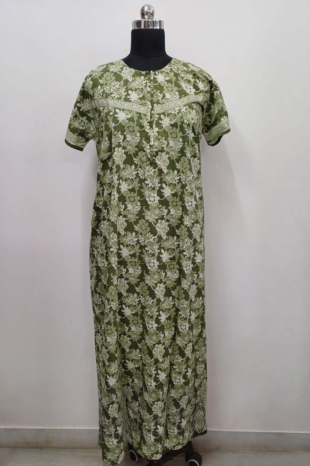 Women's Nighty Cotton Blend Full Length Printed Night Dress Comfortable Sleepwear for Women - 531D