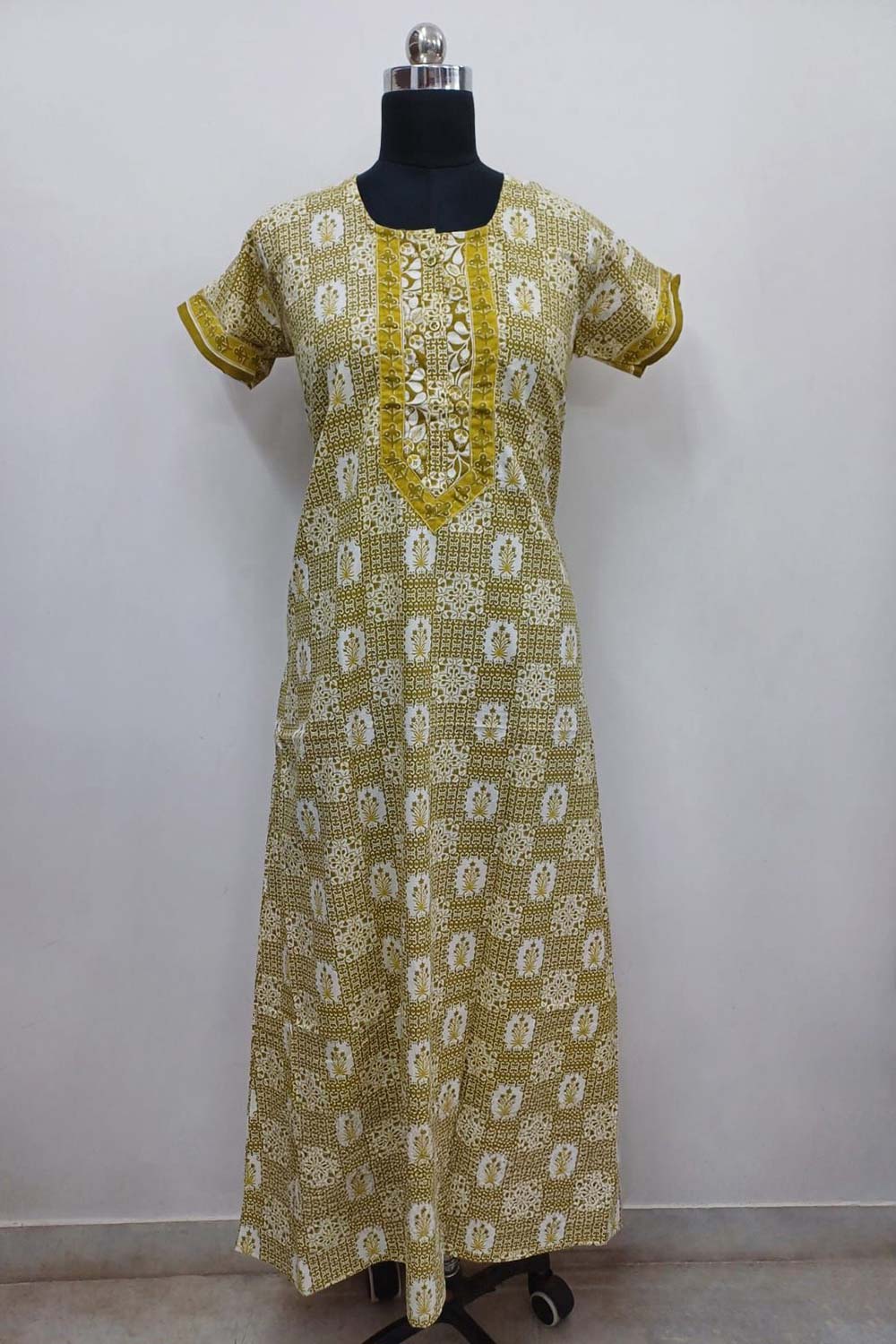 Women's Nighty Cotton Blend Full Length Printed Night Dress Comfortable Sleepwear for Women - 541A