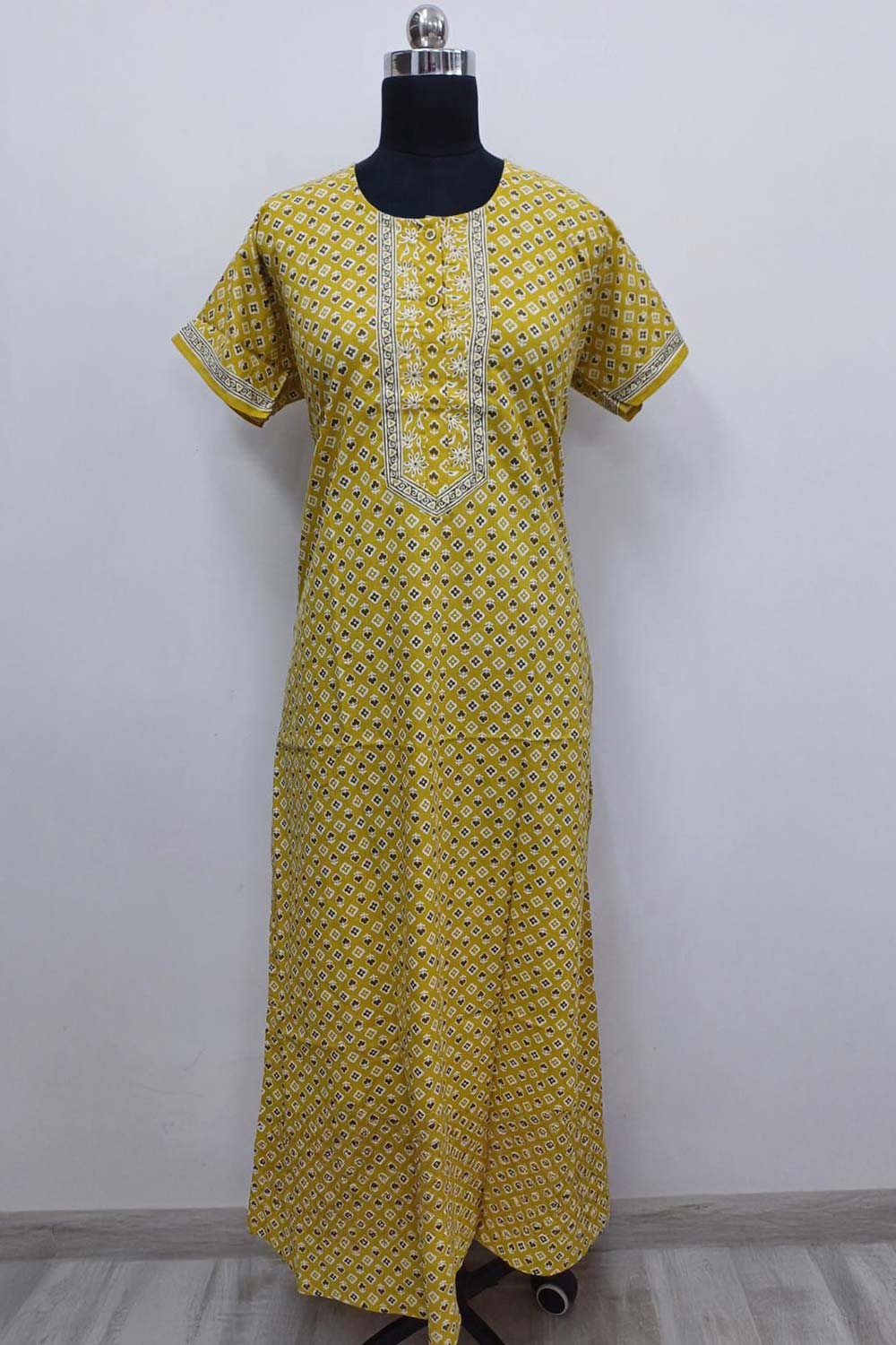 Women's Nighty Cotton Blend Full Length Printed Night Dress Comfortable Sleepwear for Women - 541B