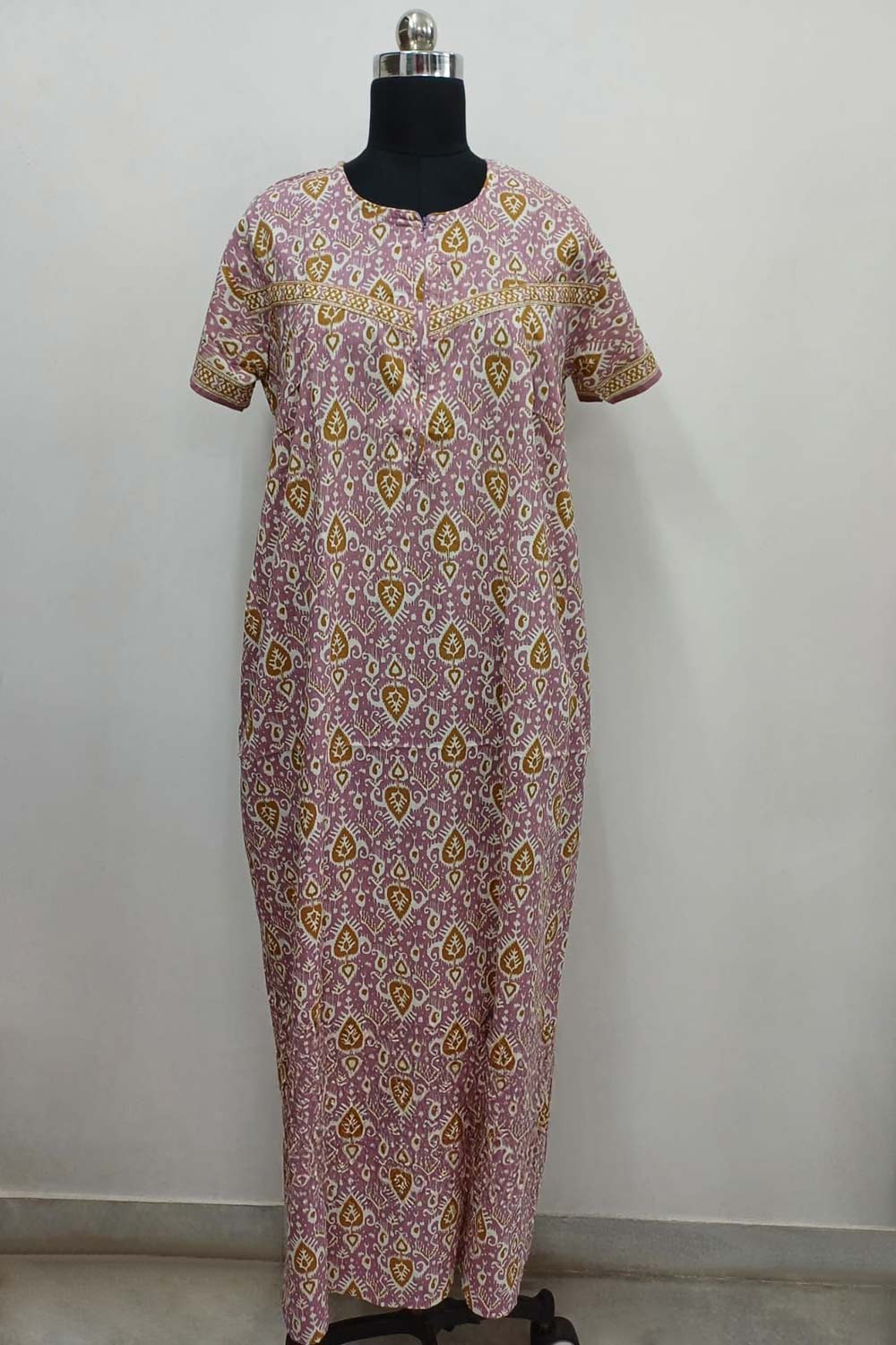 Women's Nighty Cotton Blend Full Length Printed Night Dress Comfortable Sleepwear for Women - 531C