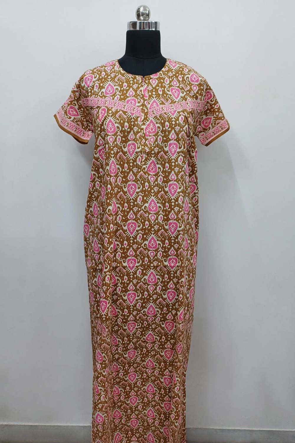 Women's Nighty Cotton Blend Full Length Printed Night Dress Comfortable Sleepwear for Women - 531C